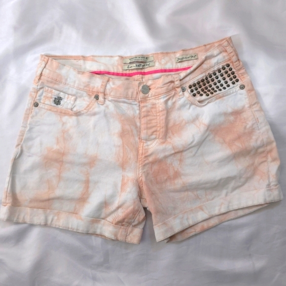 Mason Scotch Peach Tie Dye Studed Boyfriend Shorts 27 - Picture 1 of 9